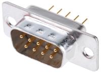 fde-9p0l2ti21 Cinch FD 9 Way Through Hole D-sub Connector Plug, 2.76mm Pitch