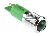 211-279 RS PRO Green Panel Mount Indicator, 12V dc, 14mm Mounting Hole Size, Solder Tab Termination