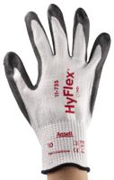 11735100 Ansell Hyflex White Nylon Work Gloves, Size 10, Polyurethane Coating