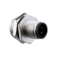 m12a-04pmms-sh8002 Amphenol Industrial Circular Connector, 4 Contacts, Panel, M12 Connector, Plug, Male, IP68, IP69K, M Series