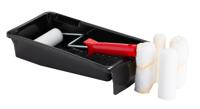 287-8150 RS PRO Paint Roller Kit includes: 2 x Acrylic Roller Sleeve, 2 x Foam Roller Sleeve, Mini Roller Cage Frame, Plastic