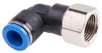 qslf-38-10-b Festo QS Series Elbow Threaded Adaptor, G 3/8 Female to Push In 10 mm, Threaded-to-Tube Connection Style, 153280