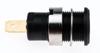 233000-21 Staubli Black Female Banana Socket, 4 mm Connector, Tab Termination, 24A, 1000V, Gold Plating