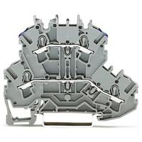 2002-2203 WAGO  TOPJOB S Series Grey, 2.5mm², 2-Level, Push In Termination, ATEX, CSA, IECEx
