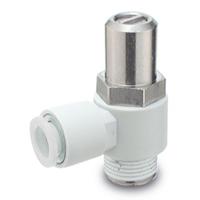 as1201f-m5-04t SMC AS Series Threaded Speed Controller, M5 Inlet Port, M5 x 0.8mm Tube Inlet Port x 4mm Tube Outlet Port