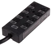 877-1224 RS PRO Sensor Box, M12, 5m cable, 5 way, 8 port