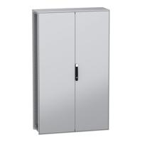 nsysfn2012402d Schneider Electric PanelSeT SFN Series Galvanised Steel Double-Door-Door Floor Standing Enclosure, Plain Door Door,