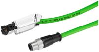 6xv18715th20 Siemens, 2m Cat5e, Green M12 to Female RJ45, Aluminium foil with a braided tin-plated copper wire screen Shielded,