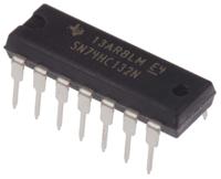 sn74hc132n Texas Instruments SN74HC132N, Quad 2-Input NAND Schmitt Trigger Logic Gate, 14-Pin PDIP