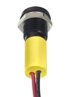 249-4336 RS PRO Yellow Panel Mount Indicator, 12V dc, 8mm Mounting Hole Size, Lead Wires Termination, IP67