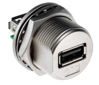 122-3021 RS PRO Straight, Panel Mount, Socket- Single Port Type A USB Connector