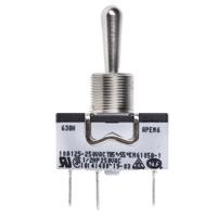 638h2 APEM Toggle Switch, Panel Mount, On-Off-(On), SPST, Solder Lug Terminal, 250V ac