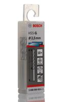 2608595053 Bosch HSS-G Twist Drill Bit, 2.5mm Diameter, 57 mm Overall