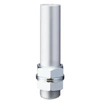 pole22-0100at Patlite Silver Threaded Pole for use with LR, SL, SK, SF, NE-A, NE-IL Series