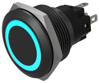 82-69511124 EAO Series 82 Series Illuminated Push Button Switch, Momentary, Flush Mount, 22mm Cutout, SPST, SPST, Blue LED, 24V,