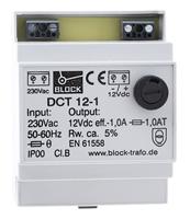 dct12-1 Block DCT Linear DIN Rail Power Supply, 230V ac ac Input, 12V dc dc Output, 1A Output, 12W