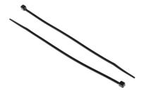 811-1574 RS PRO Cable Tie, Heat Stabilised, 142mm x 2.5 mm, Black Nylon, Pk-100