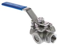 499-1944 RS PRO Stainless Steel T Port, 3 Way, Ball Valve, Threaded, BSPP 1/2in, 68bar Operating Pressure