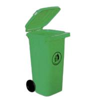 236-4386 RS PRO 120L Green Flip Polypropylene Dustbin
