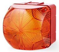 874161405 AUER Signal QDS Series Amber Multiple Effect Beacon, 24 V ac/dc, Surface Mount, LED Bulb, IP66