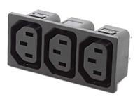 896-2142 RS PRO C13 Snap-In IEC Connector Socket, 10A, 250 V