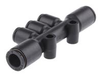 3304-08-06 Legris LF3000 Series Tee Tube-to-Tube Adaptor Push In 6 mm, Push In 8 mm to Push In 6 mm, Tube-to-Tube Connection Style
