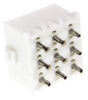 350712-1 TE Connectivity Universal MATE-N-LOK Series Straight Through Hole PCB Header, 9 Contact(s), 6.35 mm Pitch, 3 Row,