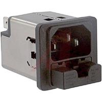 522010431 Schurter 10A, 250 V ac Male Panel Mount Filtered IEC Connector 5220.1043.1, Quick Connect 2 Fuse