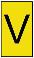 901-10166 HellermannTyton Ovalgrip Slide On Cable Markers, Black on Yellow, Pre-printed "V", 1.7 → 3.7mm Cable,