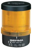 80635055 Werma 806 Series Yellow Continuous lighting Beacon, 230 V, Base Mount/ Wall Mount, LED Bulb