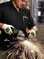 shos3772 Showa 451 Yellow Elastane Elastane Work Gloves, Size 8, Nitrile Foam Coating