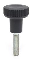 188-871 RS PRO Black Thermoplastic Thumbscrew Clamping Knob, M4 x 10, Threaded Mount