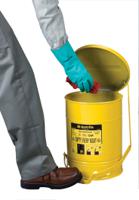 jcn09101yl Justrite Oily Waste Cans 900 Justrite flammable waste can 23L Yellow Flip Steel Flammable Waste Can