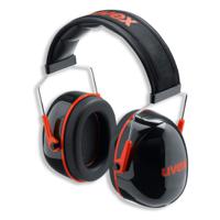 2600003 uvex K Ear Defender with Headband, 33dB, Black, Red