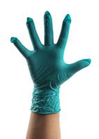 gp0042 Unigloves Green Powder-Free Nitrile Disposable Gloves, Size 7, Small, 100 per Pack