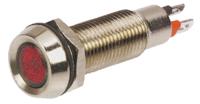 508-501-21 Marl Red Panel Mount Indicator, 12V dc, 8.1mm Mounting Hole Size, Solder Tab Termination, IP67