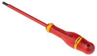 at55x125ve Facom Slotted Insulated Screwdriver, 5.5 x 1 mm Tip, 125 mm Blade, VDE/1000V, 235 mm Overall