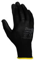 ln614-09 Liscombe Black Polyamide Polyamide Work Gloves, Size 9, Polyurethane Coating