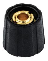 s150250-blk Sifam 15.5mm Black Potentiometer Knob for 6.35mm Shaft Splined, S150250-BLK
