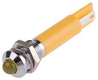 211-263 RS PRO Yellow Panel Mount Indicator, 12V dc, 8mm Mounting Hole Size, Solder Tab Termination