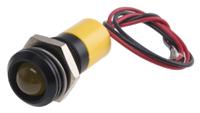 722-7518 RS PRO Yellow Panel Mount Indicator, 220V ac, 14mm Mounting Hole Size, Lead Wires Termination, IP67