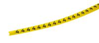 901-10271 HellermannTyton Helagrip Slide On Cable Markers, Black on Yellow, Pre-printed "4", 1 → 3mm Cable,