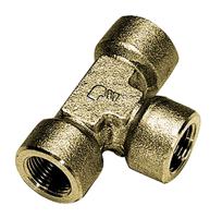 0145-10-10 Legris Brass Pipe Fitting, Tee Threaded Equal Tee, Female BSPP 1/8in to Female BSPP 1/8in