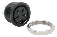 490-973 RS PRO 4 Pole Din Socket, 4A, 100 V ac, Female, Panel Mount
