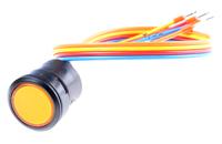 k84-6034709s EAO Illuminated Push Button Switch, Momentary, Panel Mount, 22.5mm Cutout, SPST, Yellow LED, 24V dc, IP67