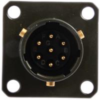 62gb-12e10-07pn Amphenol Limited, 62GB 7 Way Box Mount MIL Spec Circular Connector ReceptacleOlive, Pin Contacts,Shell Size 10, Bayonet