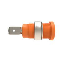 rs-seb-7080-ni-or Schutzinger Orange Female Banana Connector, 4 mm Connector, Tab Termination, 24A, 1kV, Nickel Plating