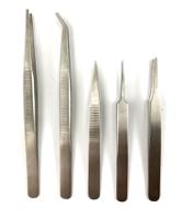 429-670 RS PRO 160mm, Low Carbon Austenitic Steel, Flat; Rounded, Tweezer Set