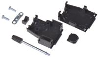 mhdssk-p-9-l-k MH Connectors MHDSSK-T/P Series ABS Angled, Straight D Sub Backshell, 9 Way, Strain Relief