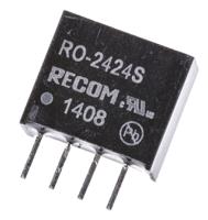 ro-2424s Recom RO DC-DC Converter, 24V dc/ 42mA Output, 21.6 → 26.4 V dc Input, 1W, Through Hole, +85°C Max Temp -40°C
